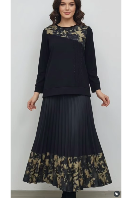 Varak Taşlı Etekli Takım