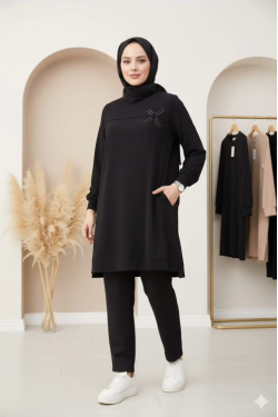 Taş Nervür Pantolonlu Takım