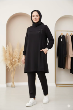 Taş Nervür Pantolonlu Takım